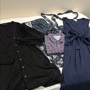 Resellers Bundle Black Cardigan and Blue Dress Set
